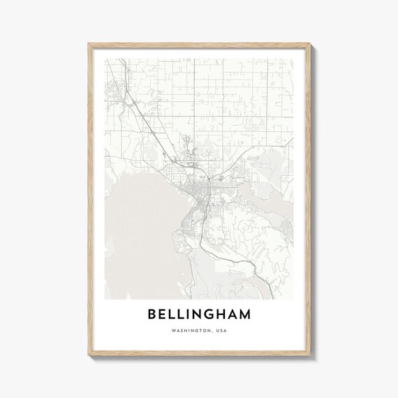 Bellingham Washington USA Minimalist City Street Map Art Poster