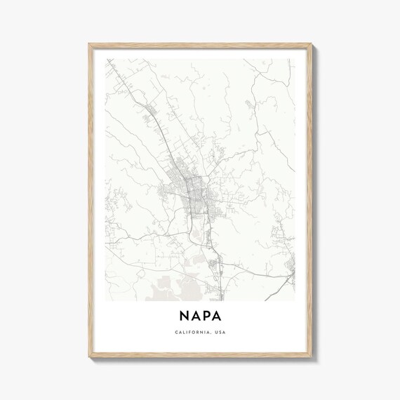 Napa California USA Scenic Wine Country Valley City Map Poster