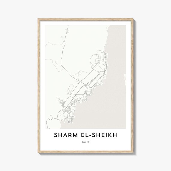 Sharm El-Sheikh Egypt Red Sea Coast City Map Line Art Poster