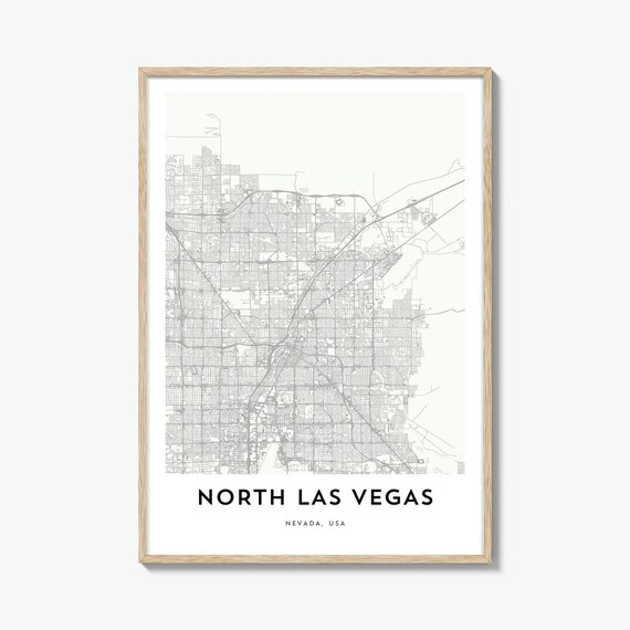Minimalist North Las Vegas Nevada USA City Street Map Poster