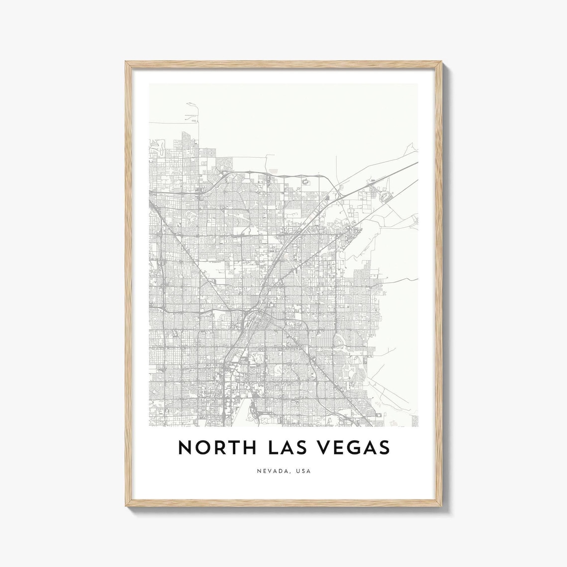 Minimalist North Las Vegas Nevada USA City Street Map Poster