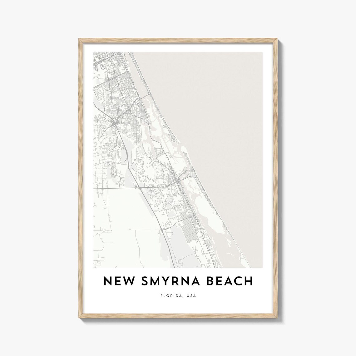 New Smyrna Beach Florida USA Minimalist City Map Art Poster Beach