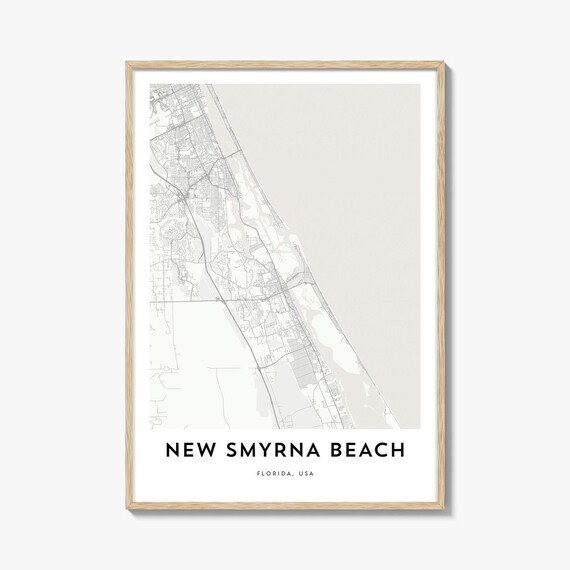 New Smyrna Beach Florida USA Minimalist City Map Art Poster Beach
