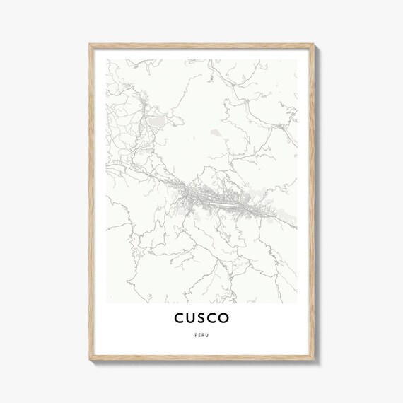 Ancient Cusco Peru Minimalist City Map Line Art Travel Poster