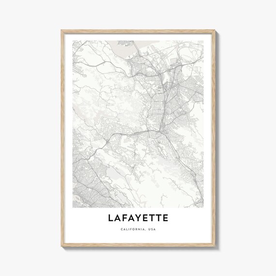 Lafayette California USA City Street Map Minimalist Line Art Poster