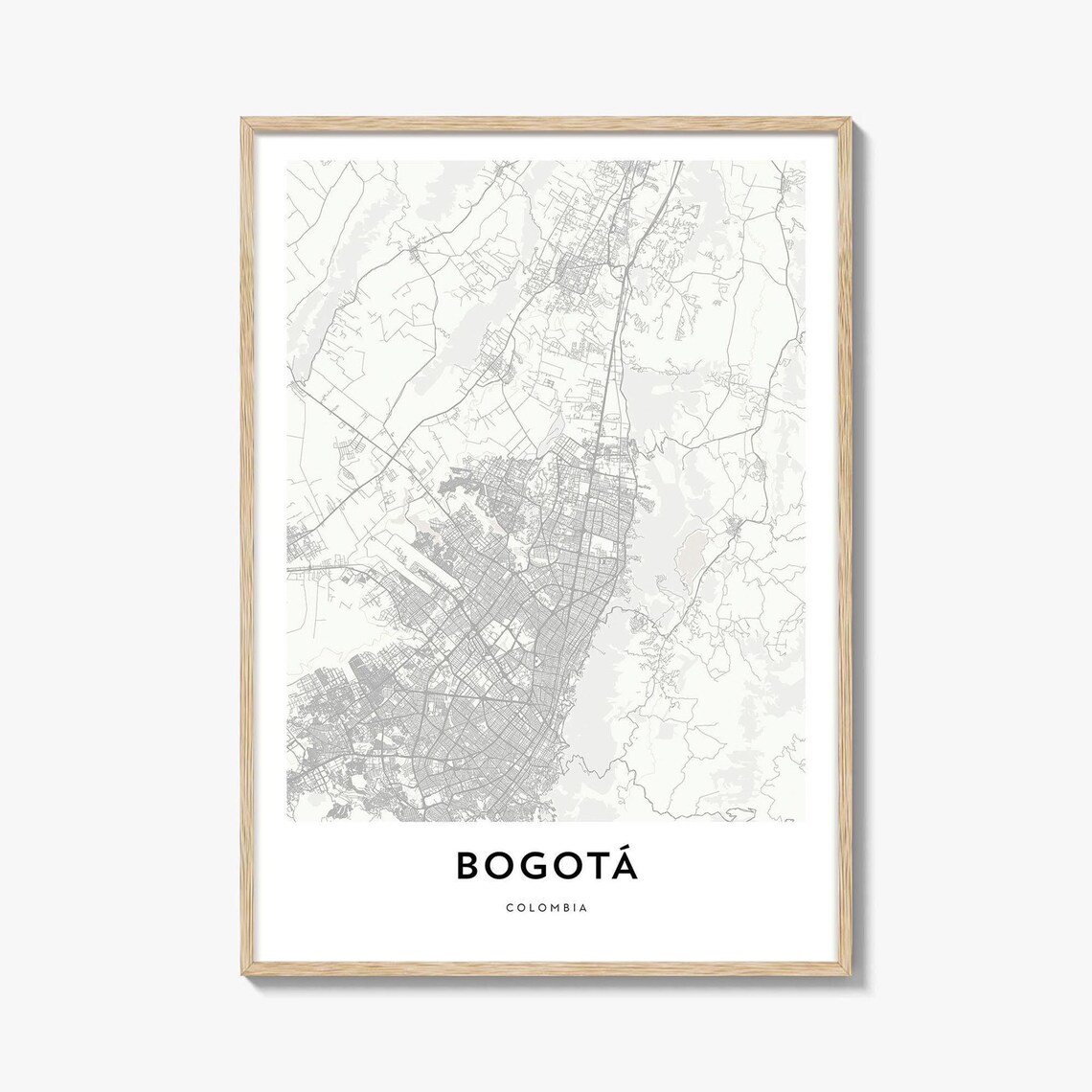 Bogota Colombia Minimalist Street Map Modern City Cartography Poster