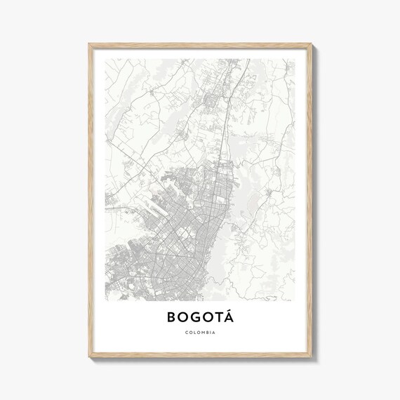 Bogota Colombia Minimalist Street Map Modern City Cartography Poster