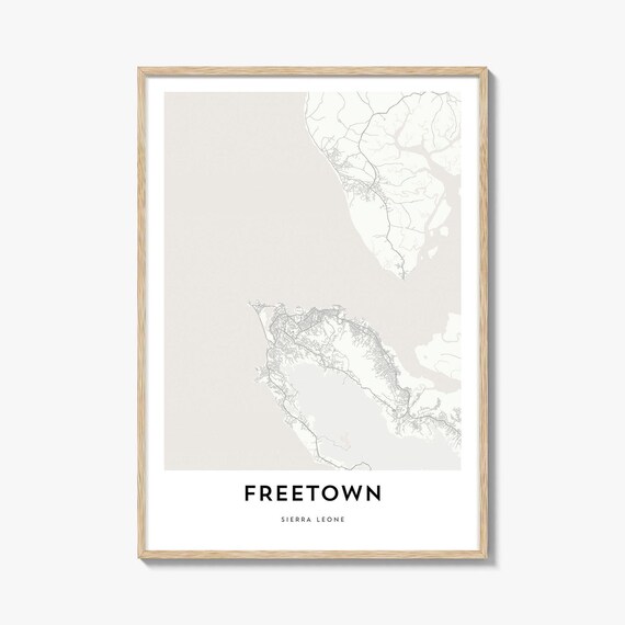 Freetown Sierra Leone Minimalist Coastal City Map Art Poster