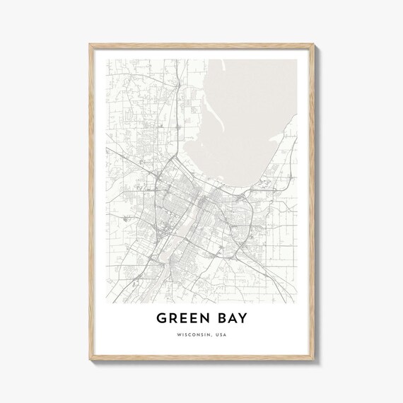 Green Bay Wisconsin Minimalist City Street Map Travel Poster