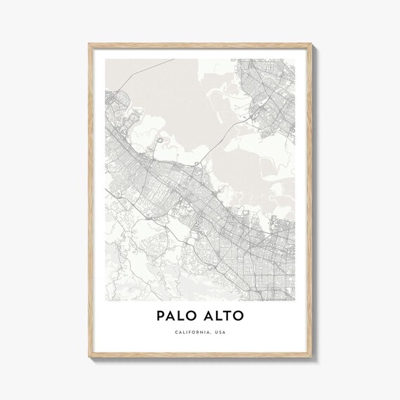 Minimalist Palo Alto California Street Map City Line Art Wall Print