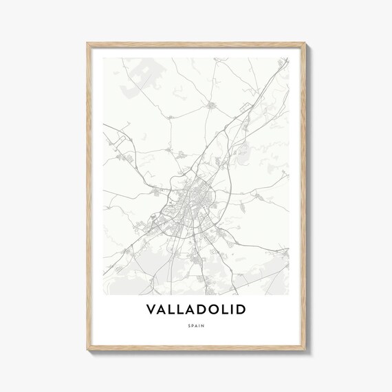 Valladolid Spain White Minimalist City Map Modern Travel Poster