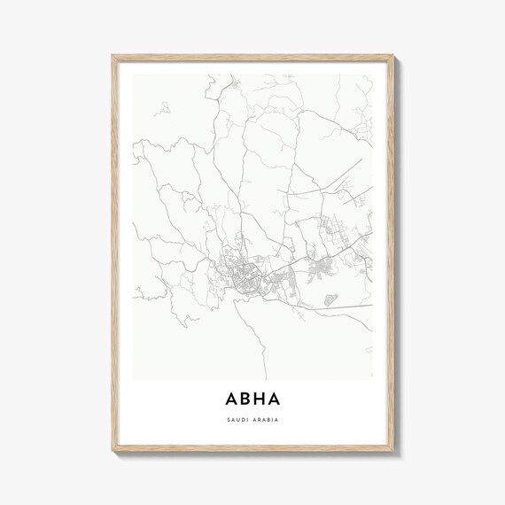 Abha Saudi Arabia Minimalist City Street Map Art Poster for Home Decor