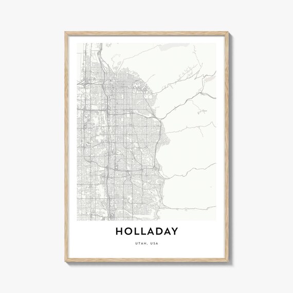 Holladay Utah USA Minimalist City Street Map Modern Decor Poster