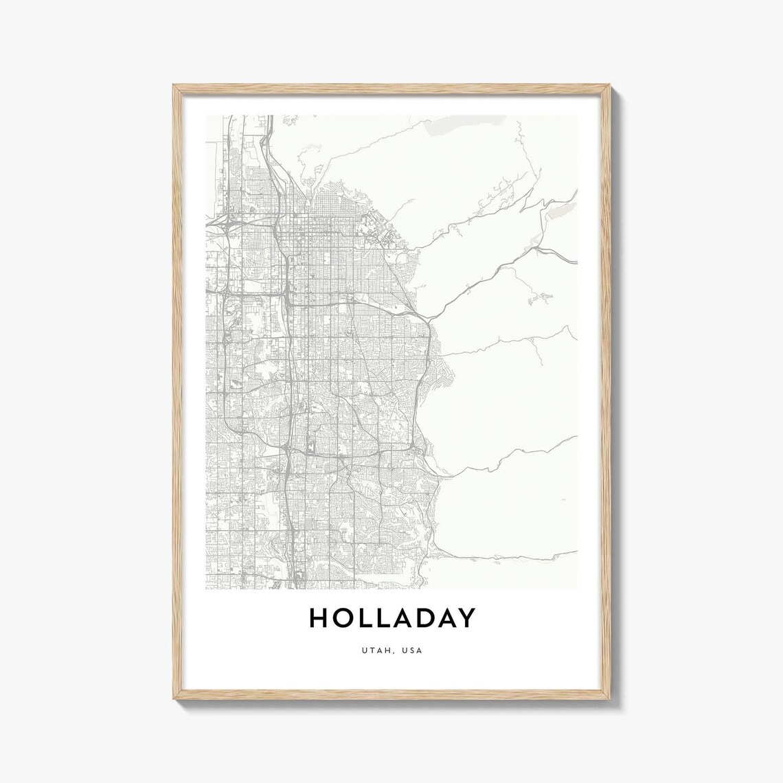 Holladay Utah USA Minimalist City Street Map Modern Decor Poster