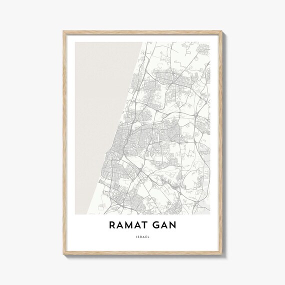 Ramat Gan Israel Minimalist City Street Map Line Art Decor Poster