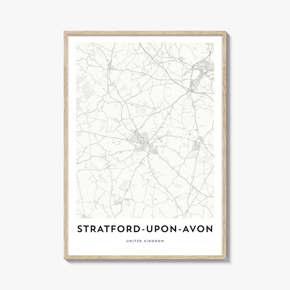 Stratford Upon Avon United Kingdom Minimalist Map Neutral Print