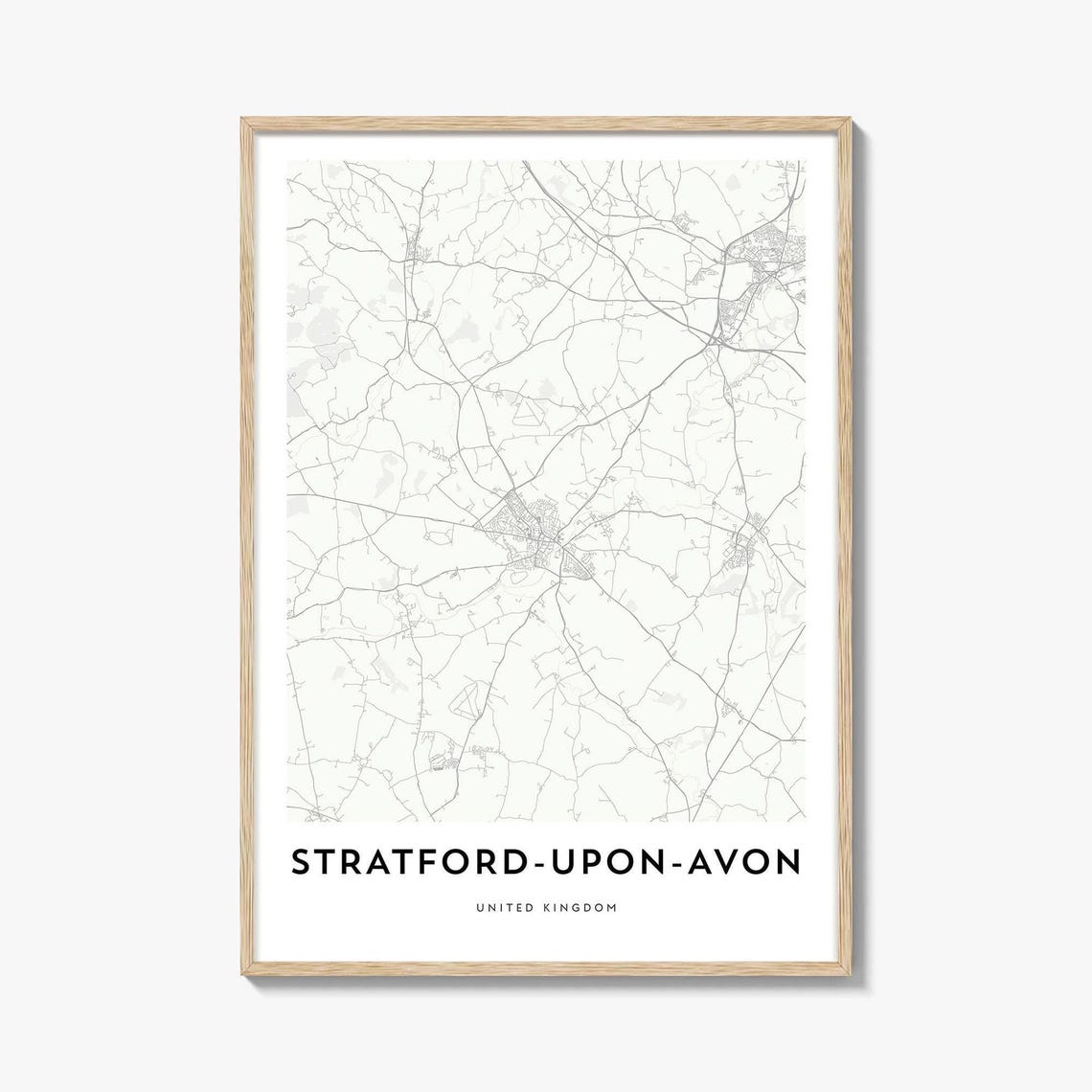 Stratford Upon Avon United Kingdom Minimalist Map Neutral Print