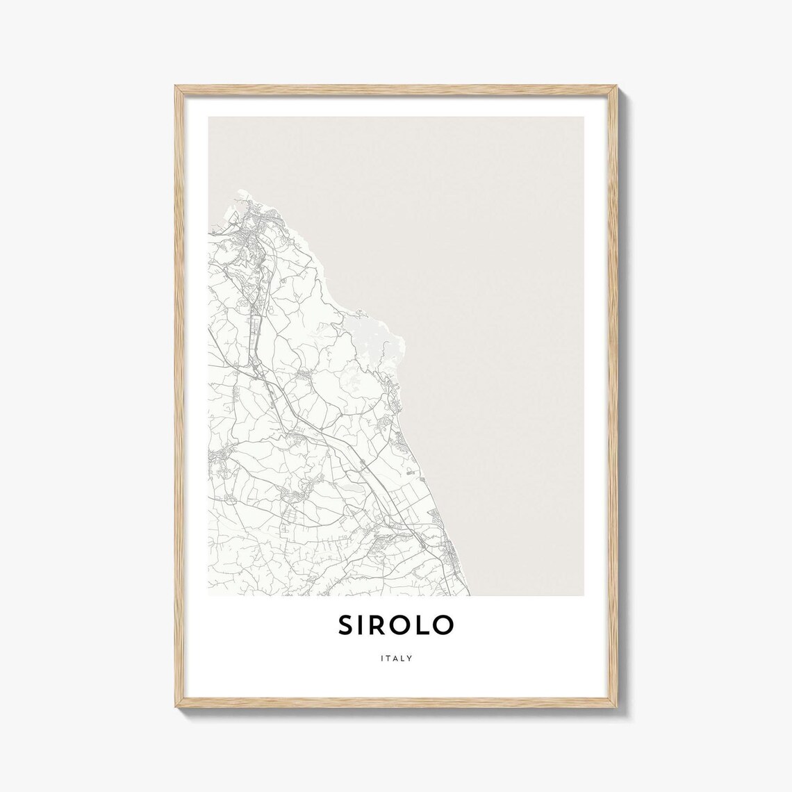 Sirolo Italy Minimalist Street Map Art Print for Modern Home Decor