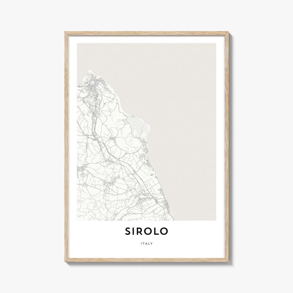 Sirolo Italy Minimalist Street Map Art Print for Modern Home Decor