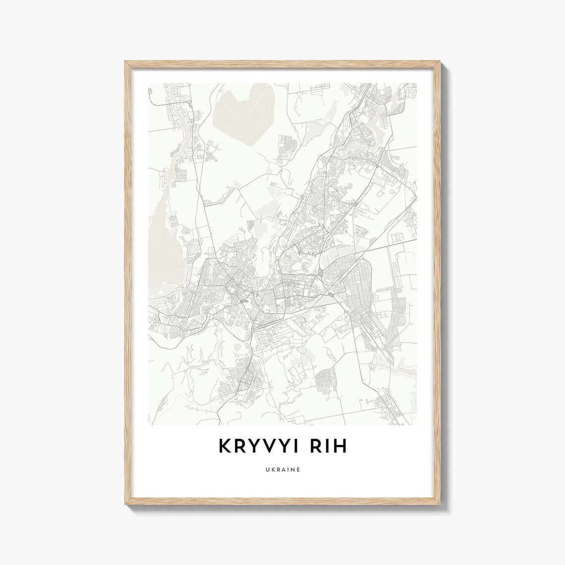 Kryvyi Rih Ukraine Minimal Street Map Poster Modern Home Office Art