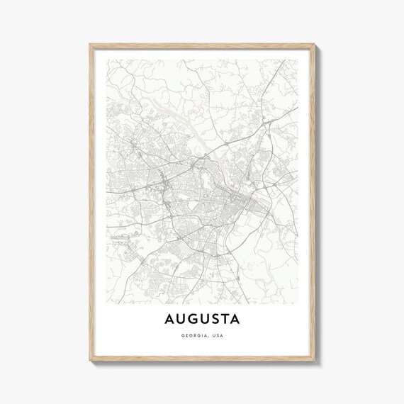 Augusta Georgia USA Minimalist City Street Map Line Art Poster