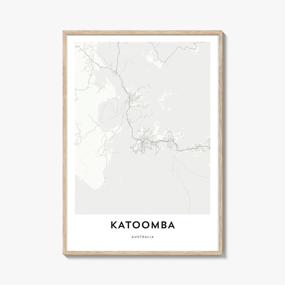 Katoomba Australia Minimalist Detailed City Street Map Art Poster