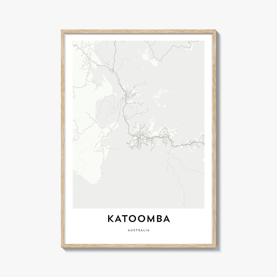 Katoomba Australia Minimalist Detailed City Street Map Art Poster