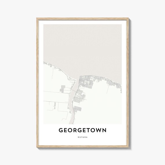 Georgetown Guyana Minimalist City Map Street Art Travel Wall Print