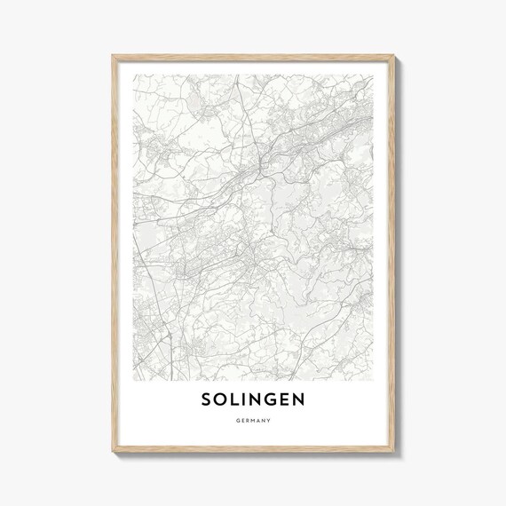 Solingen Germany Minimalist City Street Map Line Art Gift Poster