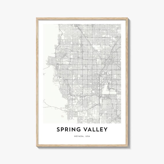 Minimalist Line Map of Spring Valley Nevada USA Street Art Poster