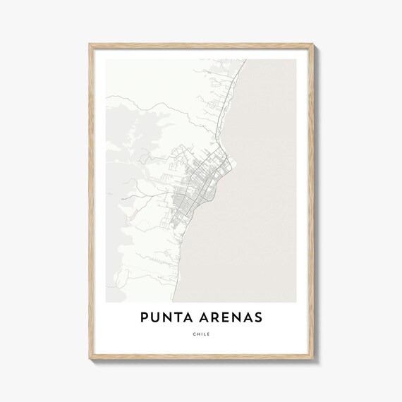 Punta Arenas Chile Minimalist Patagonia Coastal City Map Poster