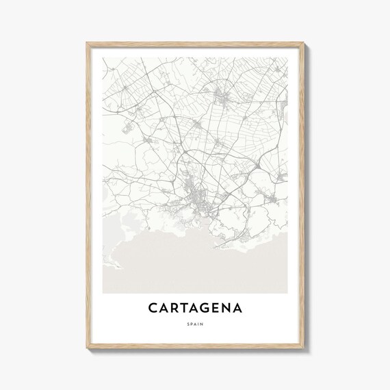 Cartagena Spain Minimalist City Street Map Modern Wall Poster