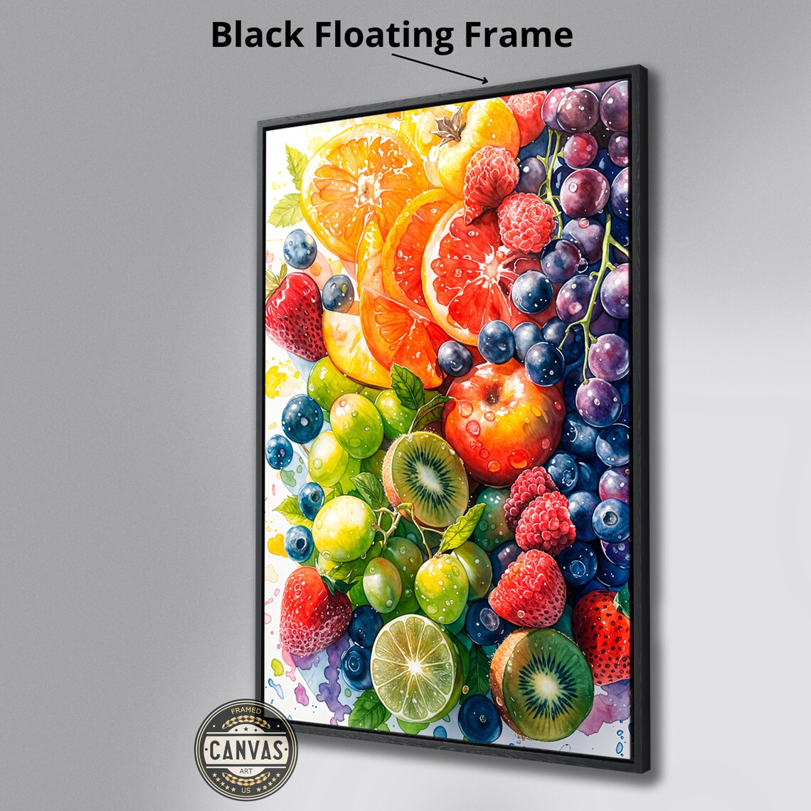 Vibrant Lush Citrus Berries Fruit Watercolor Juicy Summer Wall Art - Image 2
