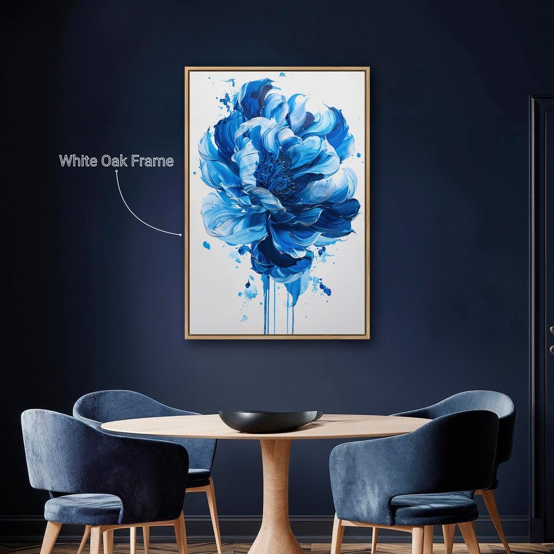 Vibrant Blue Flower Abstract Thick Paint Splash Floral Poster - Image 5