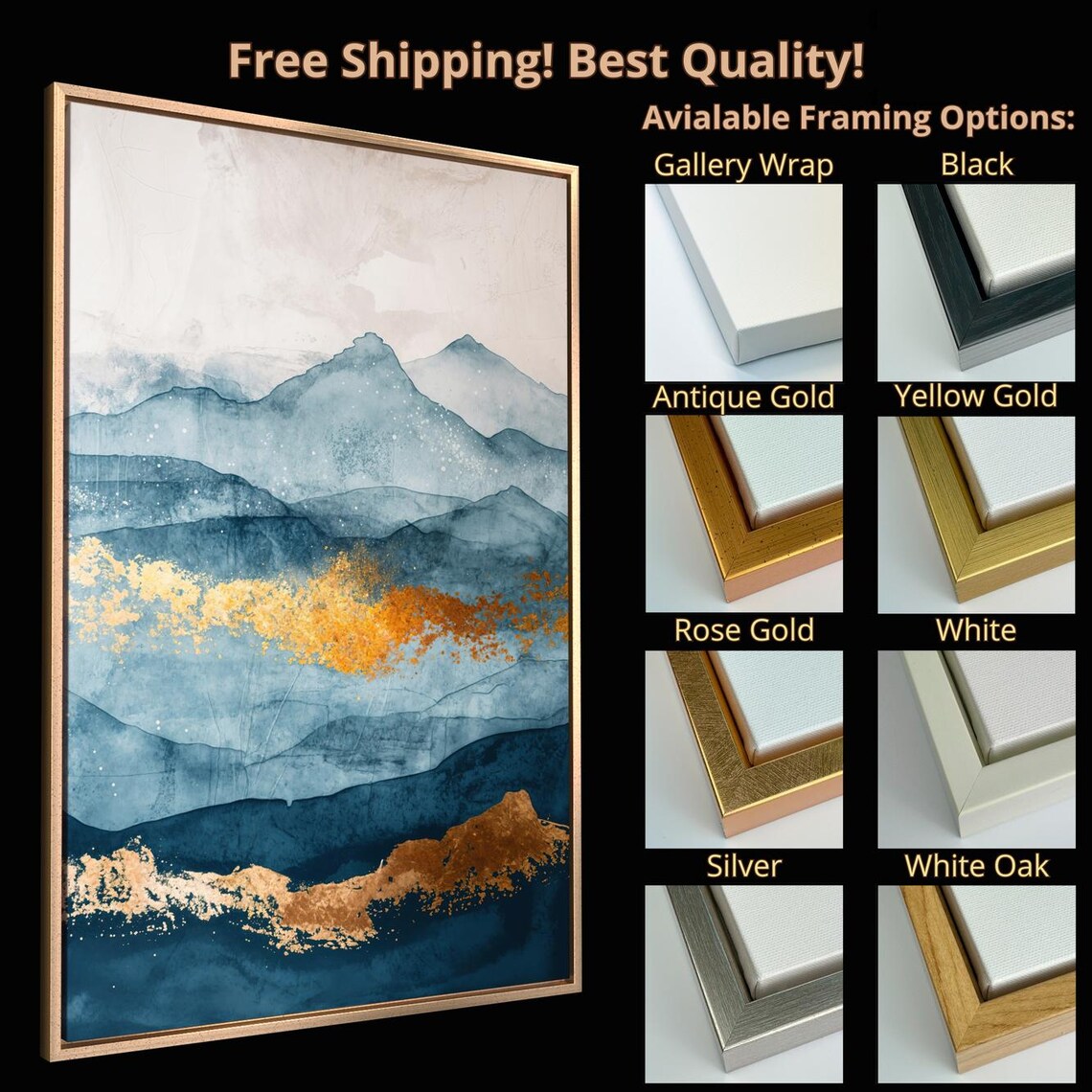 Layered Mountains Abstract Watercolor Art Print - Image 5