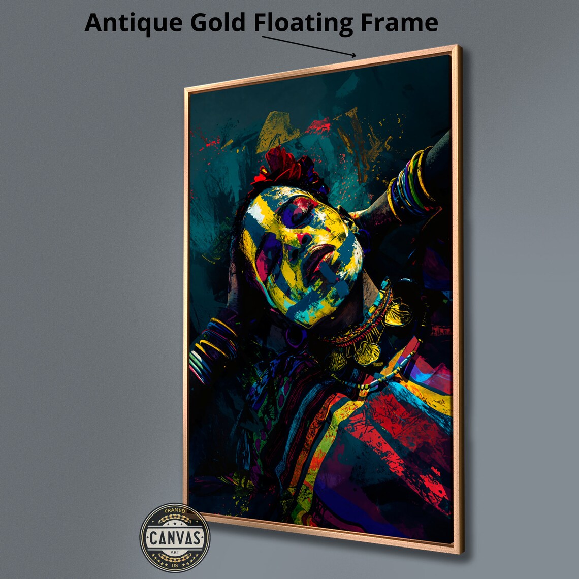 African Tribal Woman Abstract Portrait Colorful Cultural Wall Poster - Image 4