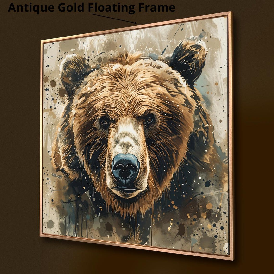Powerful Grizzly Bear Close Up Brown Wildlife Portrait Poster - Image 4
