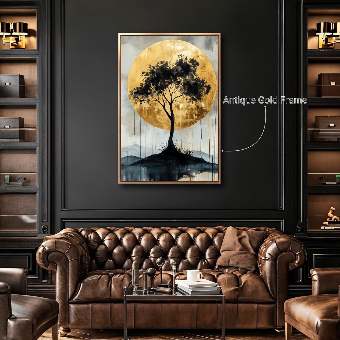 Black Tree Silhouette, Abstract Sun Art Print - Image 4