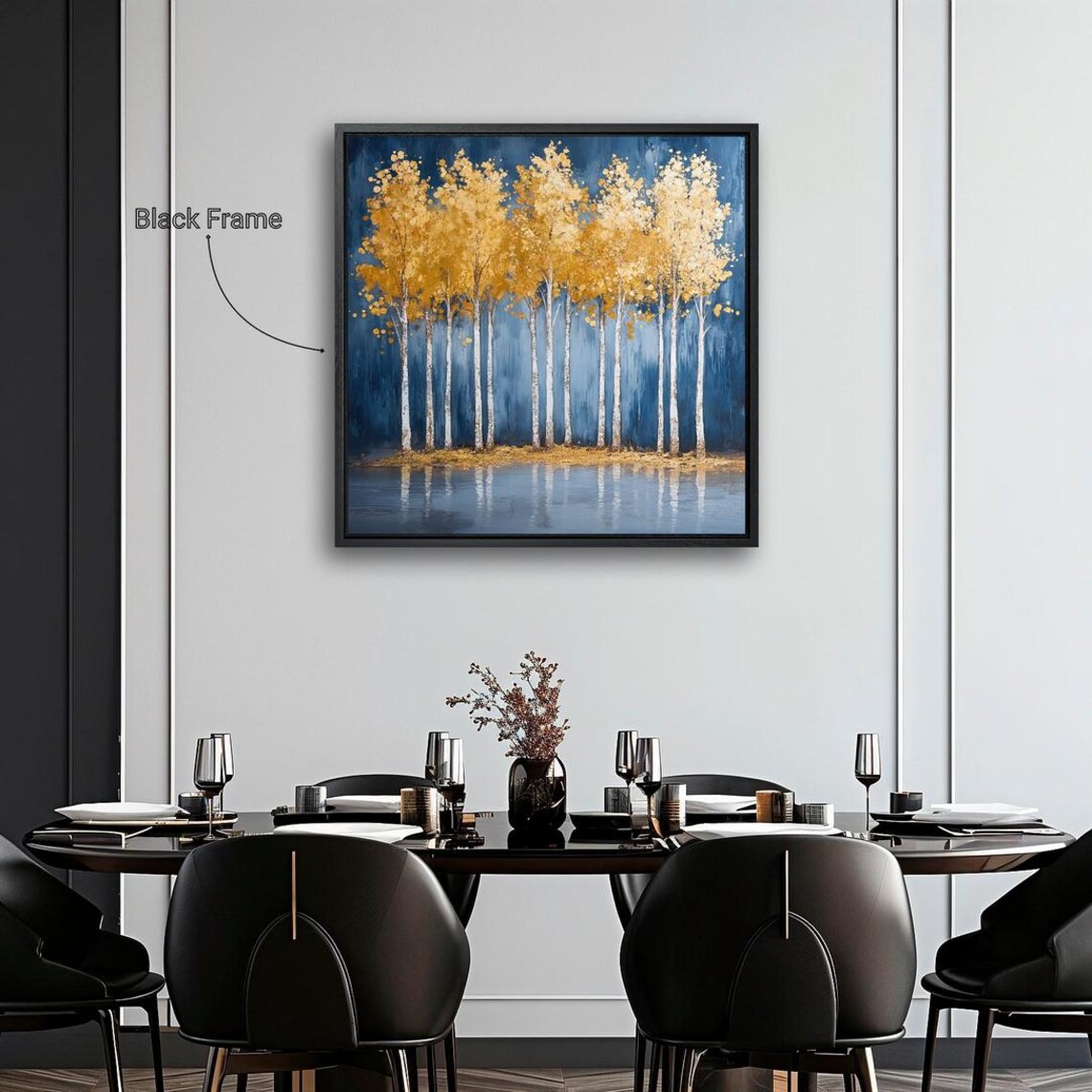 Trees With Golden Leaves, Abstract Autumn Art Print - Image 2
