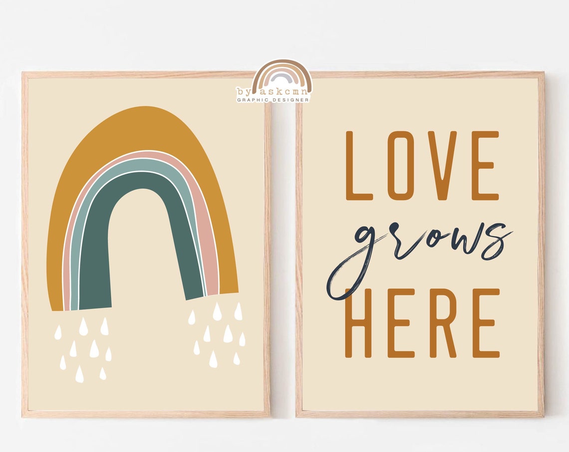 Rainbow Wall Decor Print Baby Room Poster Living Room Art Print Wall Art Print Boho Wall Art Kid Room Poster Rainbow Boho Nursery Print - Image 6