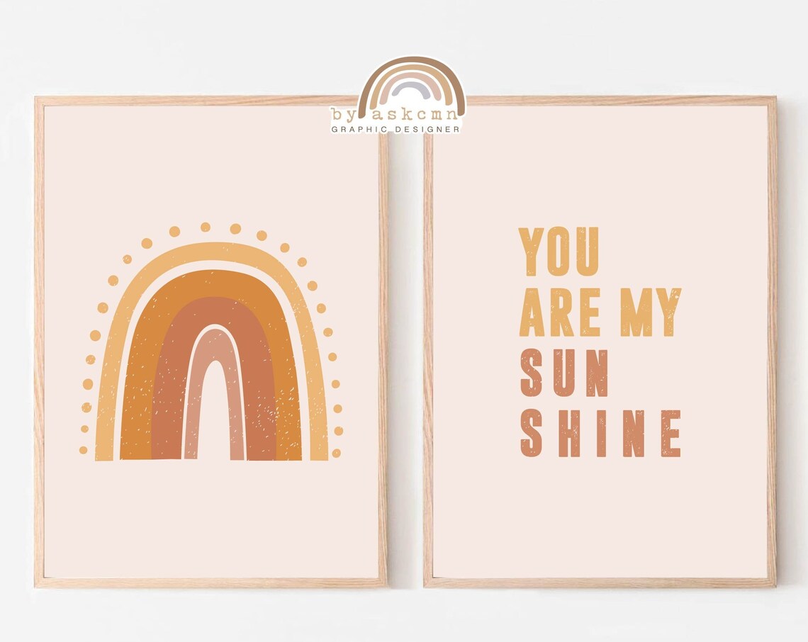 You Are My Sunshine Pastel Nursery Decor Nursery Wall Art Rainbow Wall Decor Rainbow Poster Living Room Art Print Boho Nursery Print - Image 6