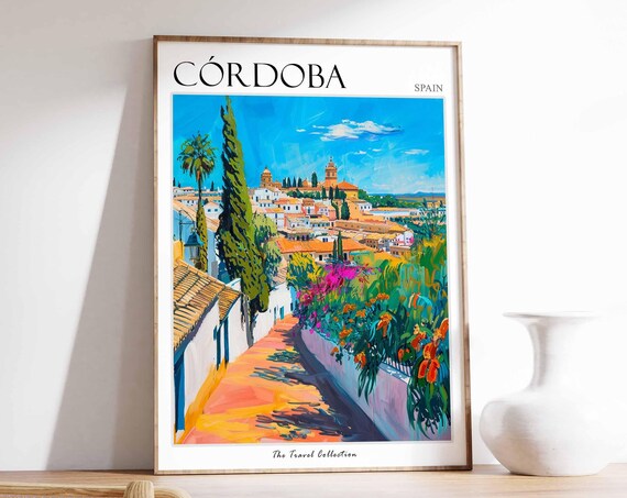 Cordoba Poster Cordoba Travel Print Spain Wall Art Spanish Travel Print Tropical Decor Cordoba Travel Art Cordoba Wall Art