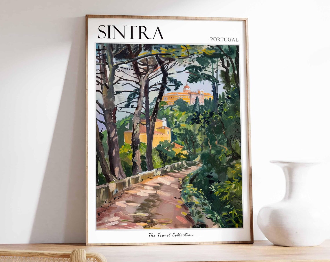 Sintra Poster Portugal Travel Print European Decor Europe Travel Poster Botanical Print Sintra Gift Sintra Travel Poster