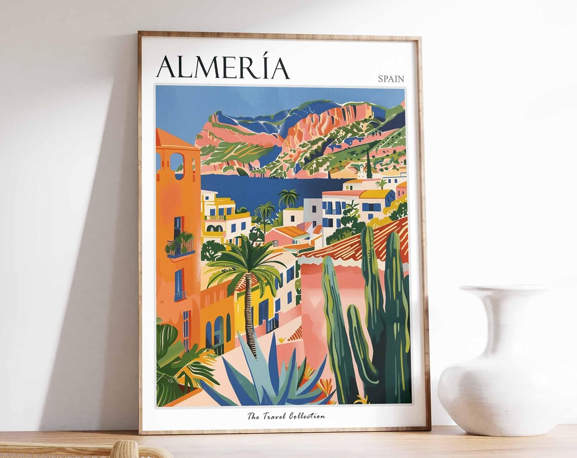 Almeria Poster Almeria Travel Print Spain Wall Art Spanish Travel Print Tropical Decor Almeria Gift Almeria Travel Poster