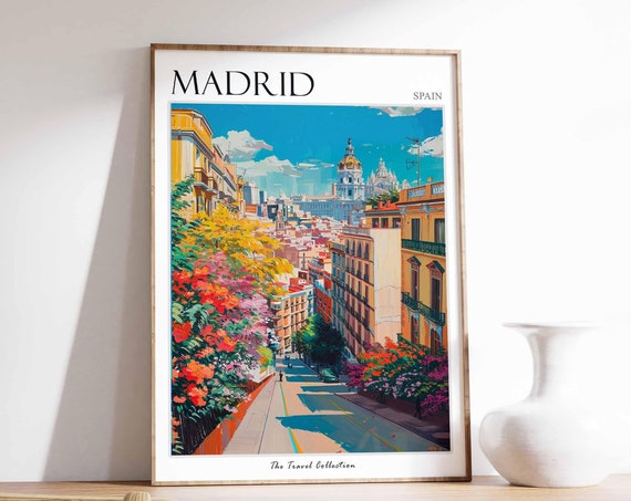 Madrid Poster Spanish Travel Print Madrid Travel Art Madrid Wall Art Spanish Travel Spanish Wall Art Madrid Gift