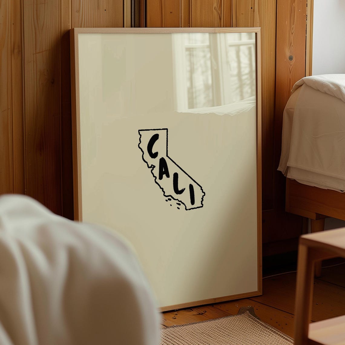 California State Outline Cali Hand Drawn Minimalist Wall Art