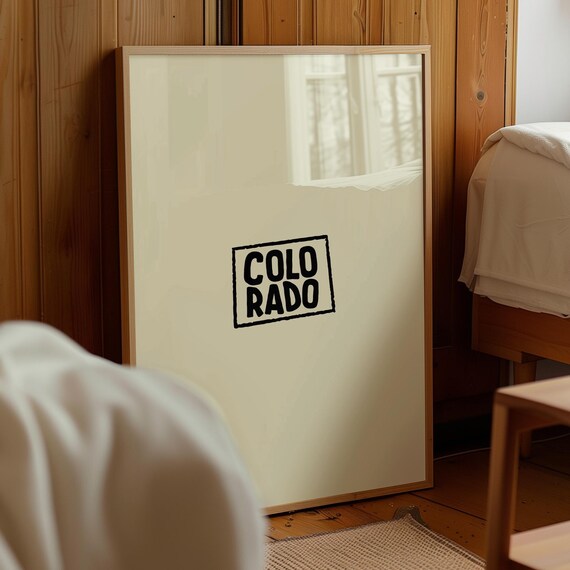 Colorado Hand Drawn Typography Minimalist Beige Wall Decor Poster