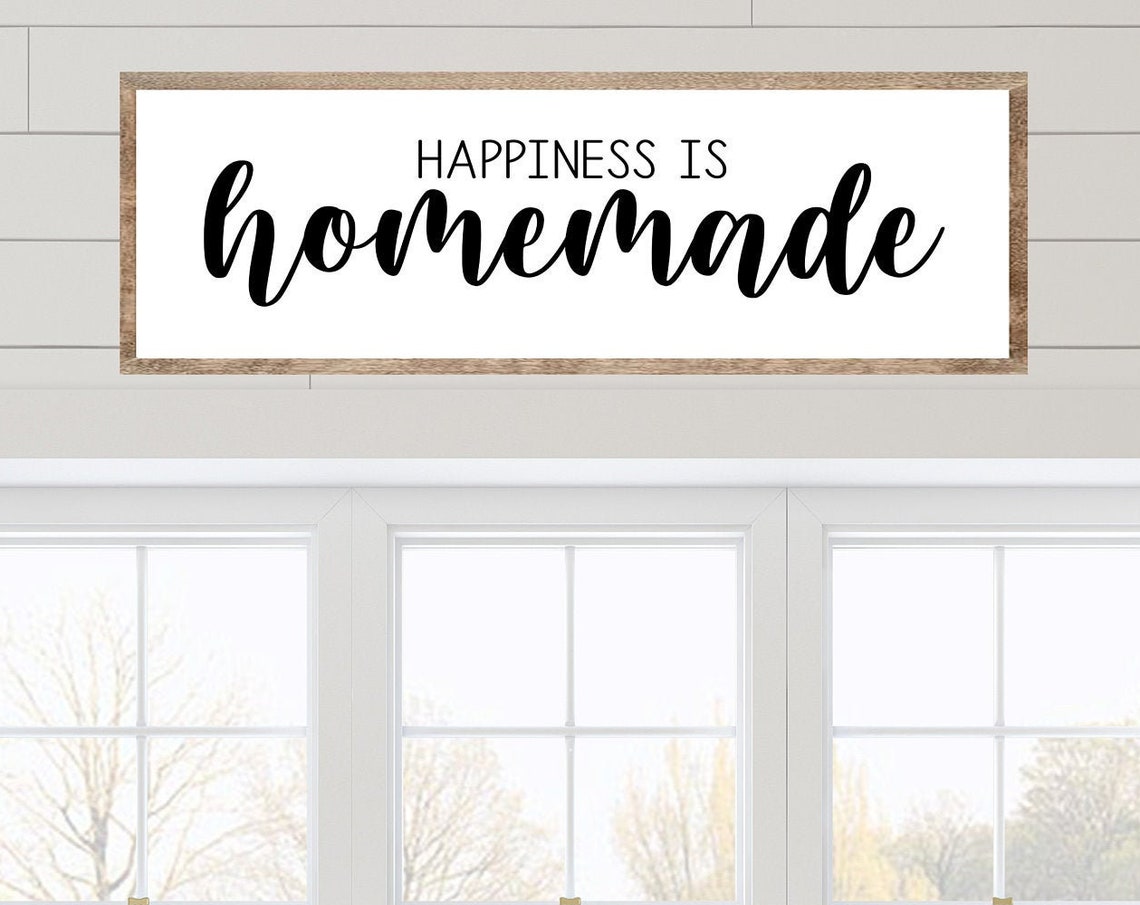 Happiness Is Homemade Hand Lettered Farmhouse Kitchen Sign Poster
