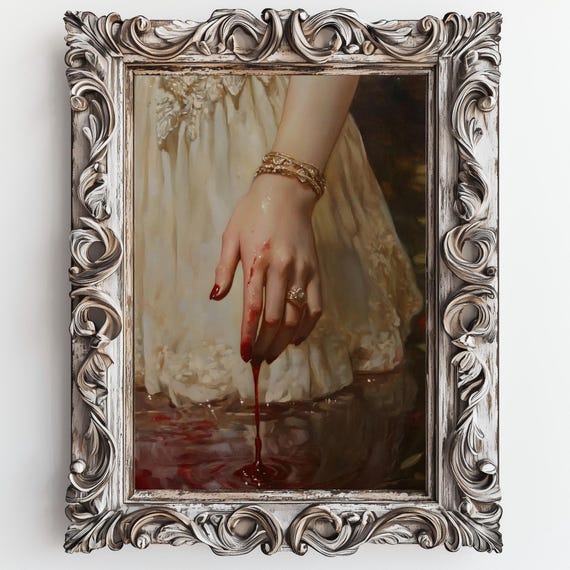 Lady Macbeth Bloody Hands, Dark Gothic Art Print