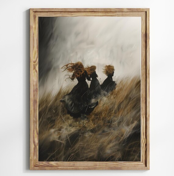 Witch Coven Dark Academia Painting Dark Wall Art Moody Decor Halloween Art Vintage Decor Gothic Wall Art Witchy Print Somber Art Sabbath